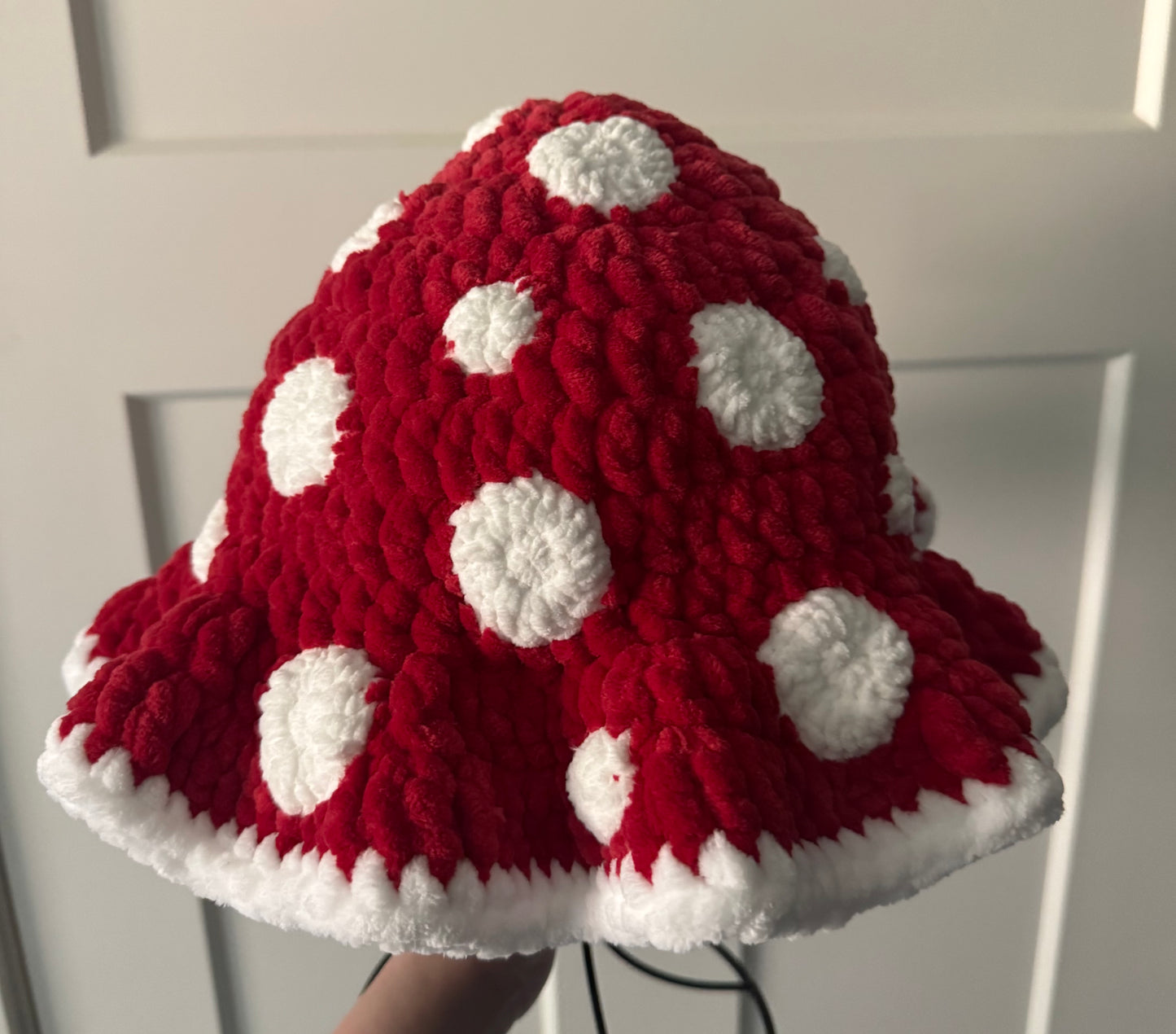 Red Mushroom Crochet Bucket Hat๐