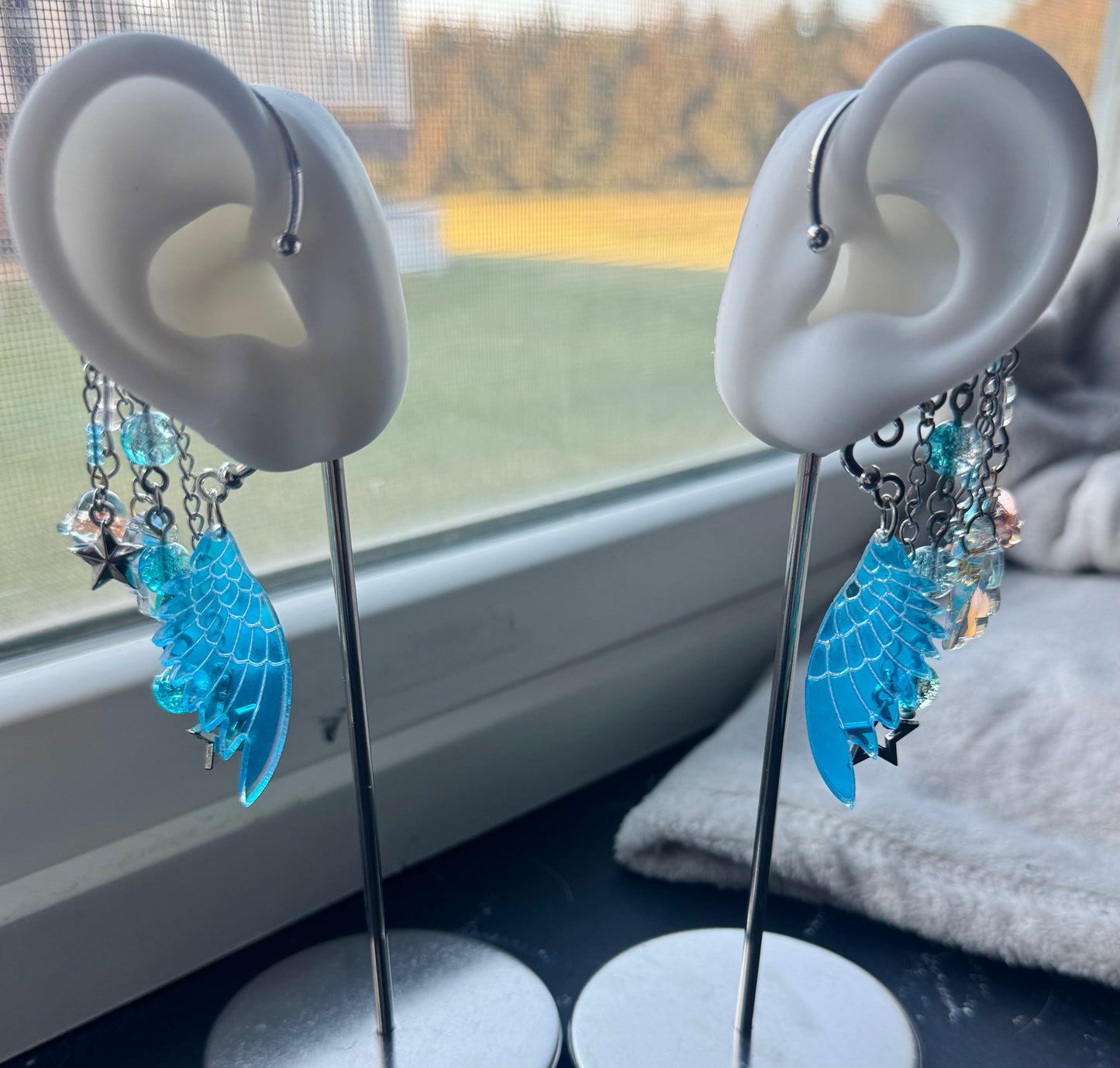 Silver Blue Wing Ear Cuffs🦋