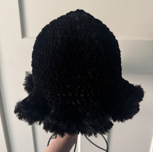 Black Crochet Bucket Hat🖤