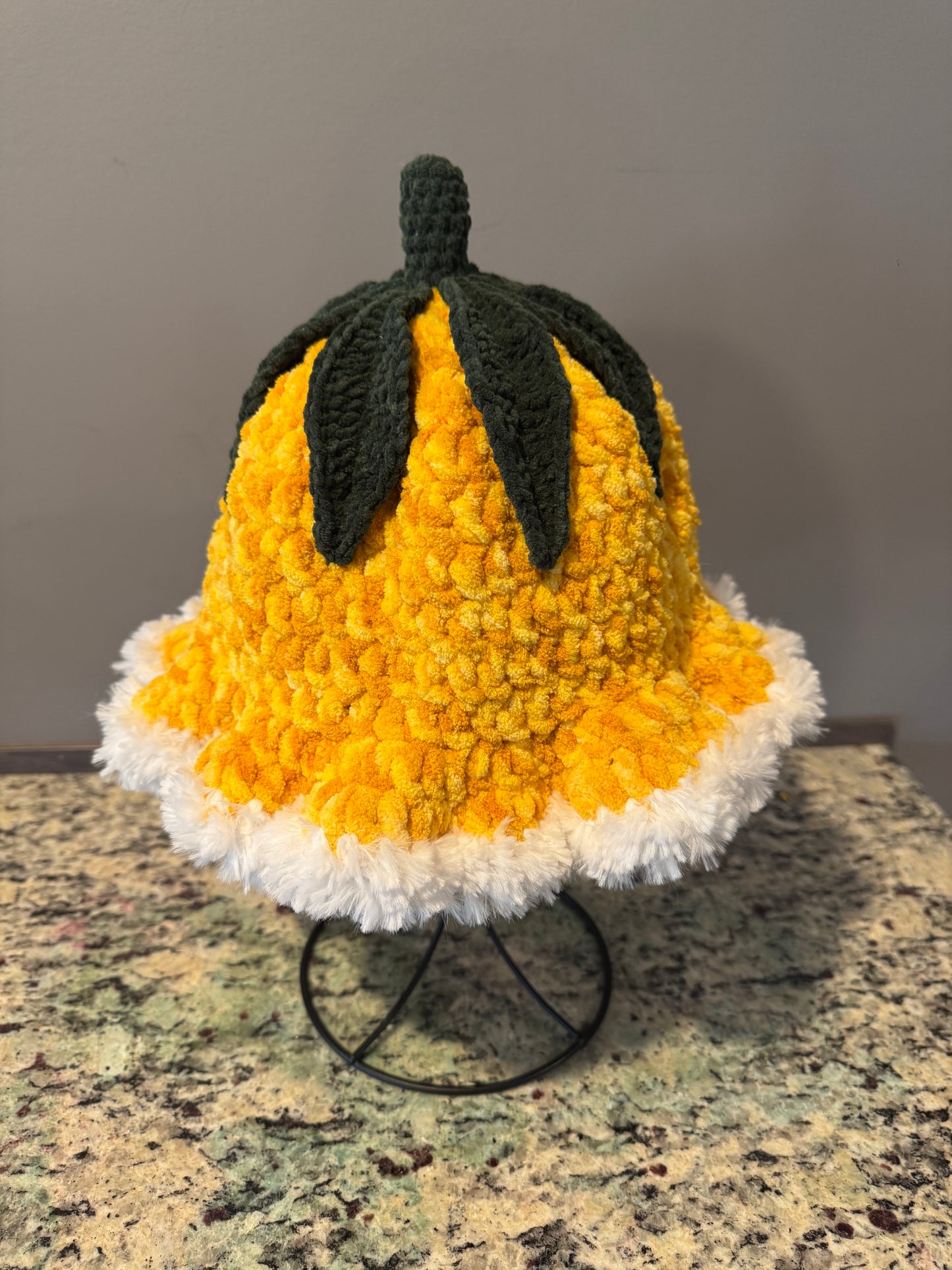 Yellow Flower Crochet Bucket Hat🌼