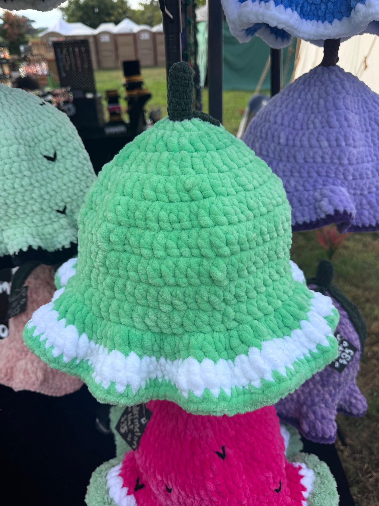 Lime Crochet Bucket Hat๐