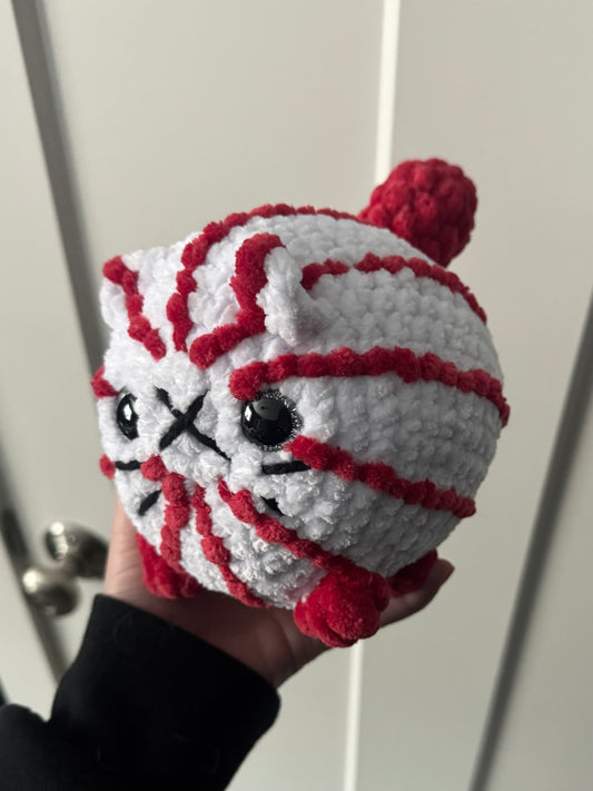 Candy Cane Crochet Cat
