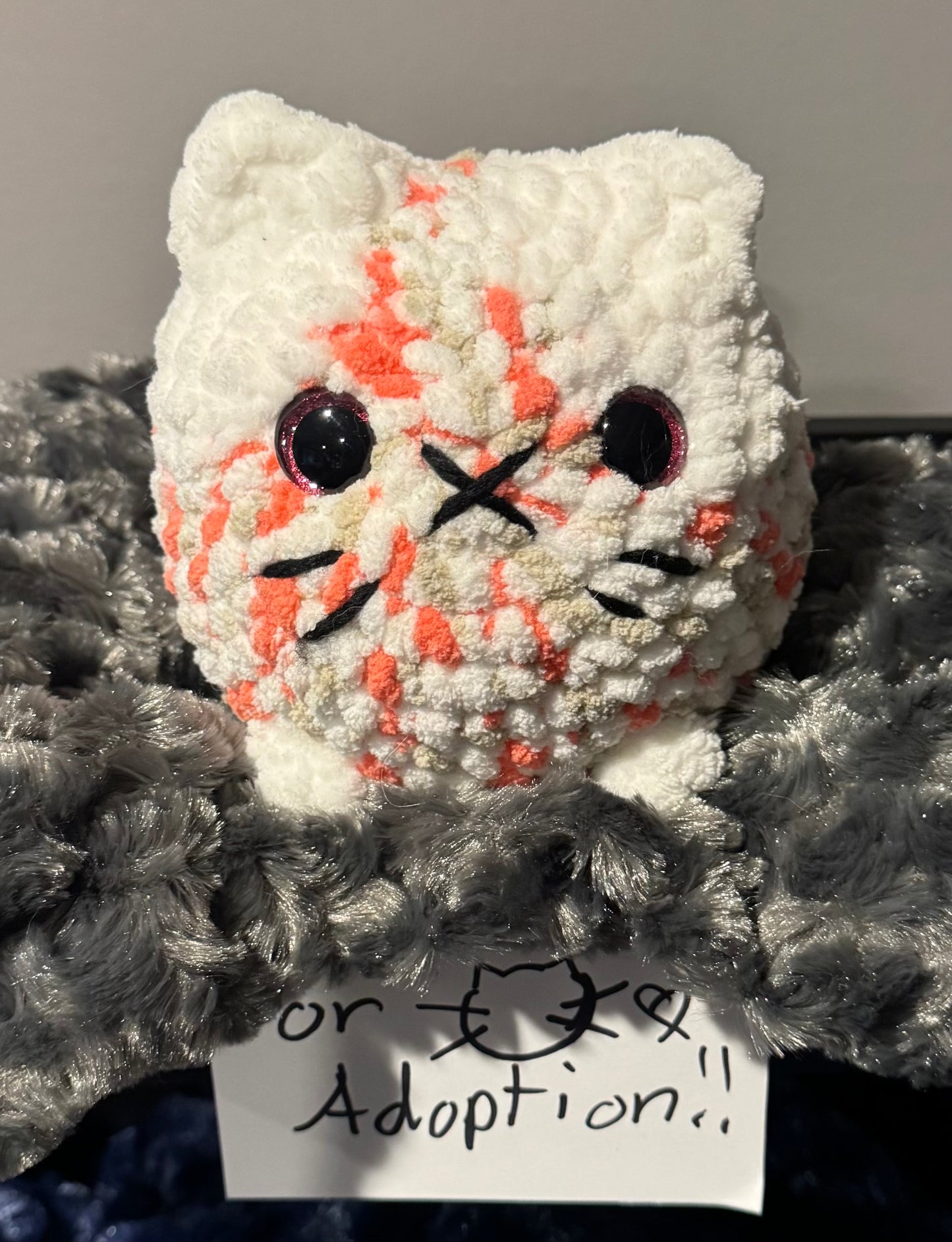 Pink, White & Tan Crochet Cat🤍💖