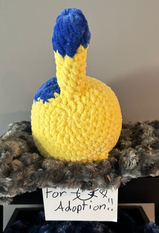 Coraline Themed Crochet Cat💛💙🖤