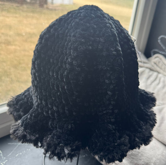 Black Crochet Bucket Hat🖤