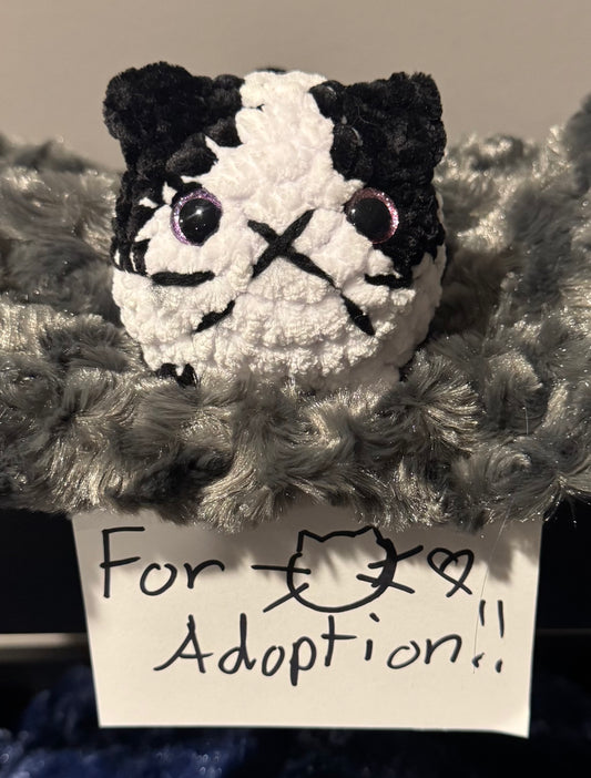 Black & White Mini Crochet Cat🖤🤍
