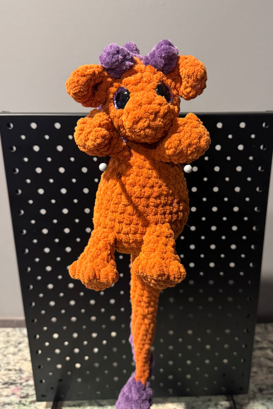 Orange & Purple Baby Crochet Dragon🧡💜