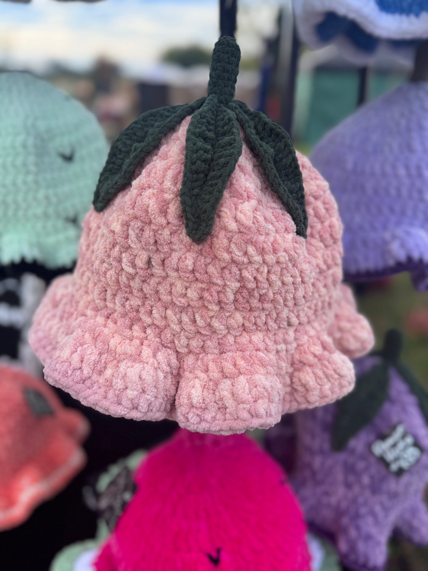Pink Flower Crochet Bucket Hat🌷