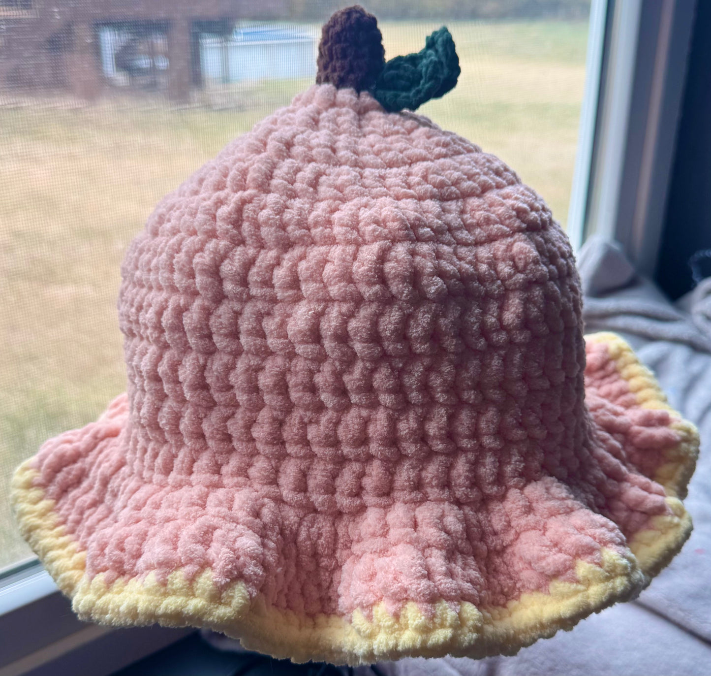 Peach Crochet Bucket Hat🍑