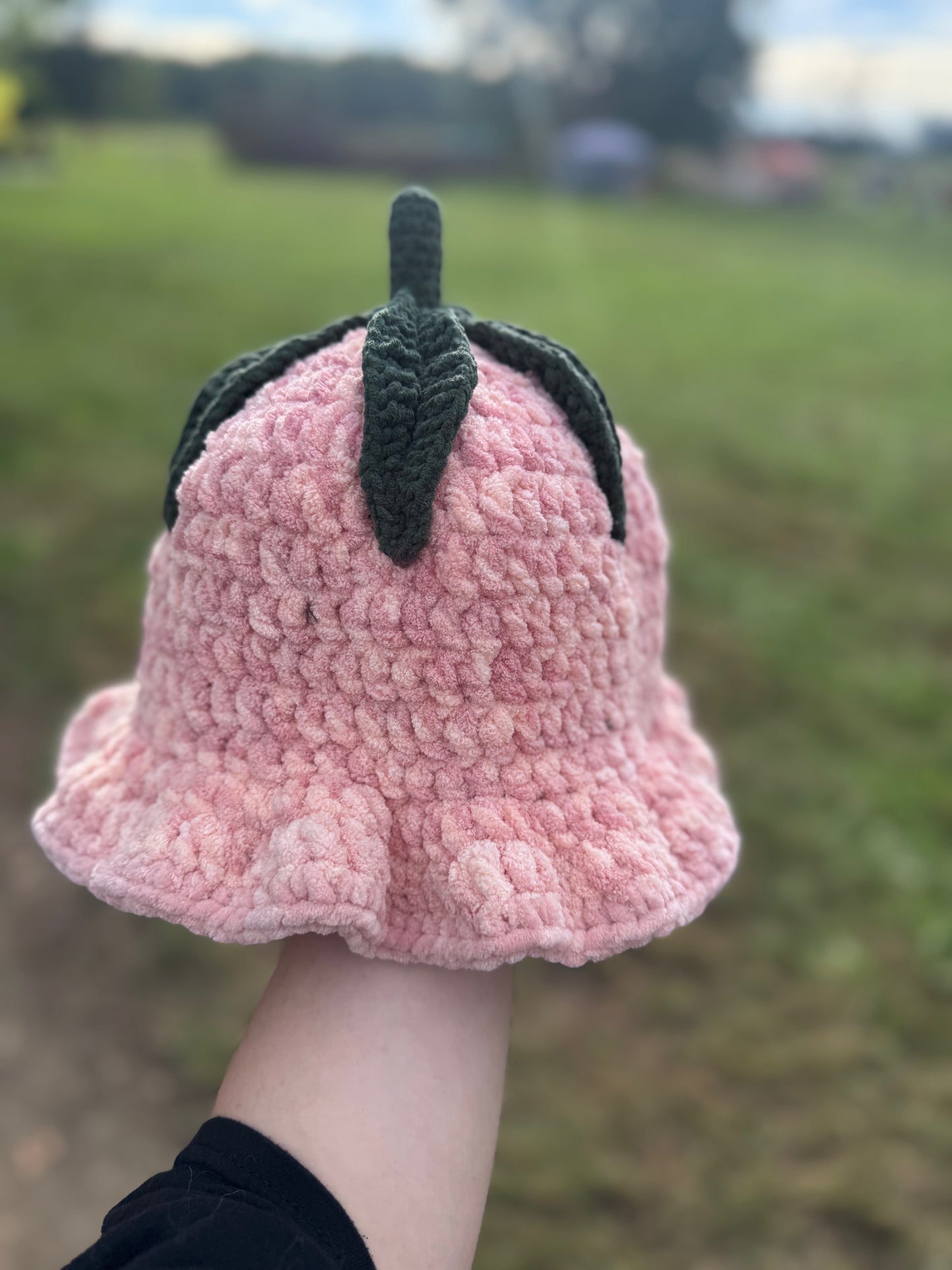 Pink Flower Crochet Bucket Hat🌷