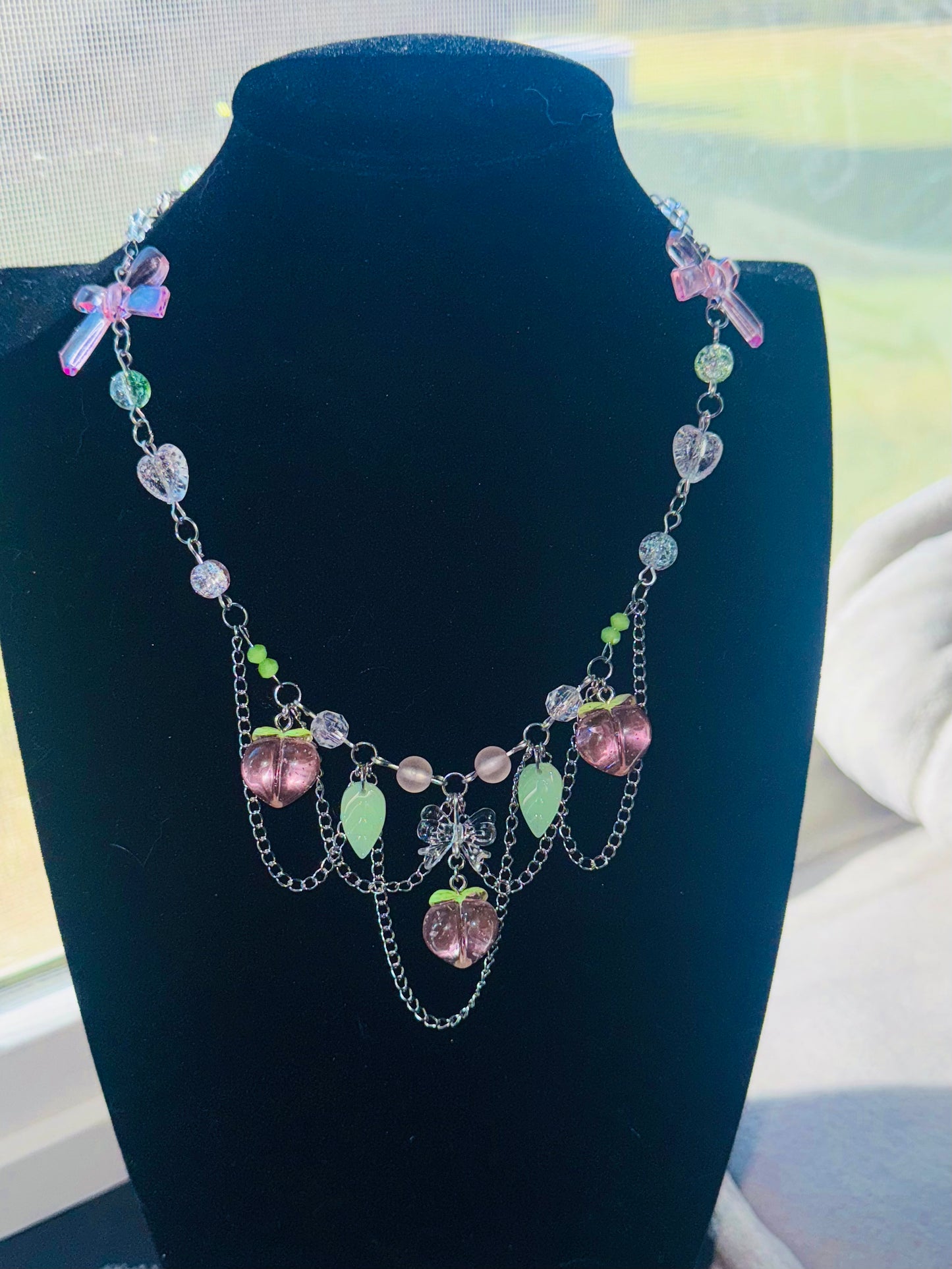 Silver Peach Necklace🍑