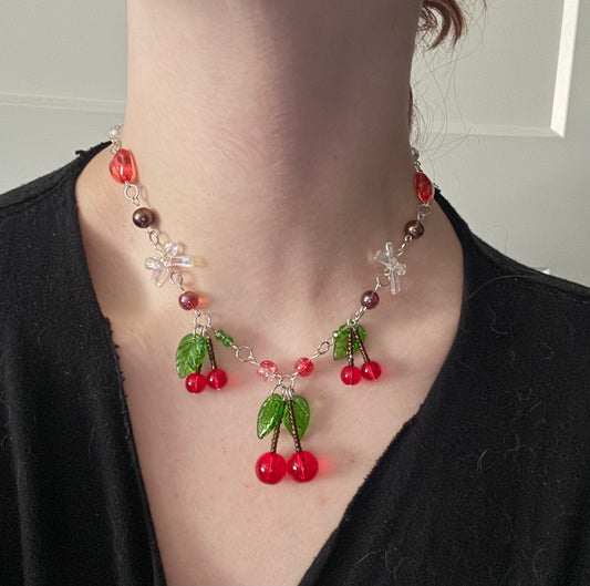 Silver Cherry Necklace🍒