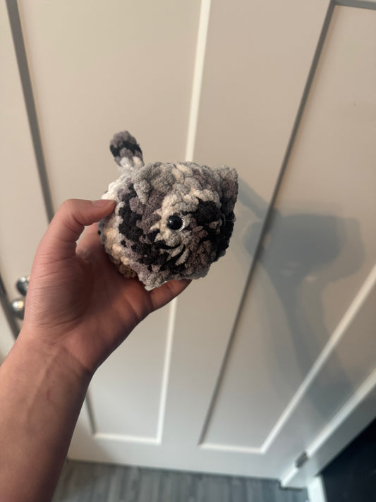 Black & White Crochet Mini Cat
