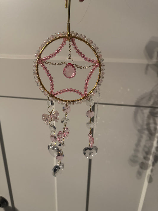 Gold pink & white Suncatcher