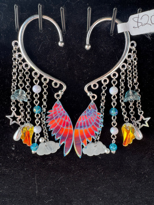 Silver Blue Wing Ear Cuffs🦋