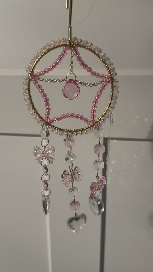 Gold pink & white Suncatcher